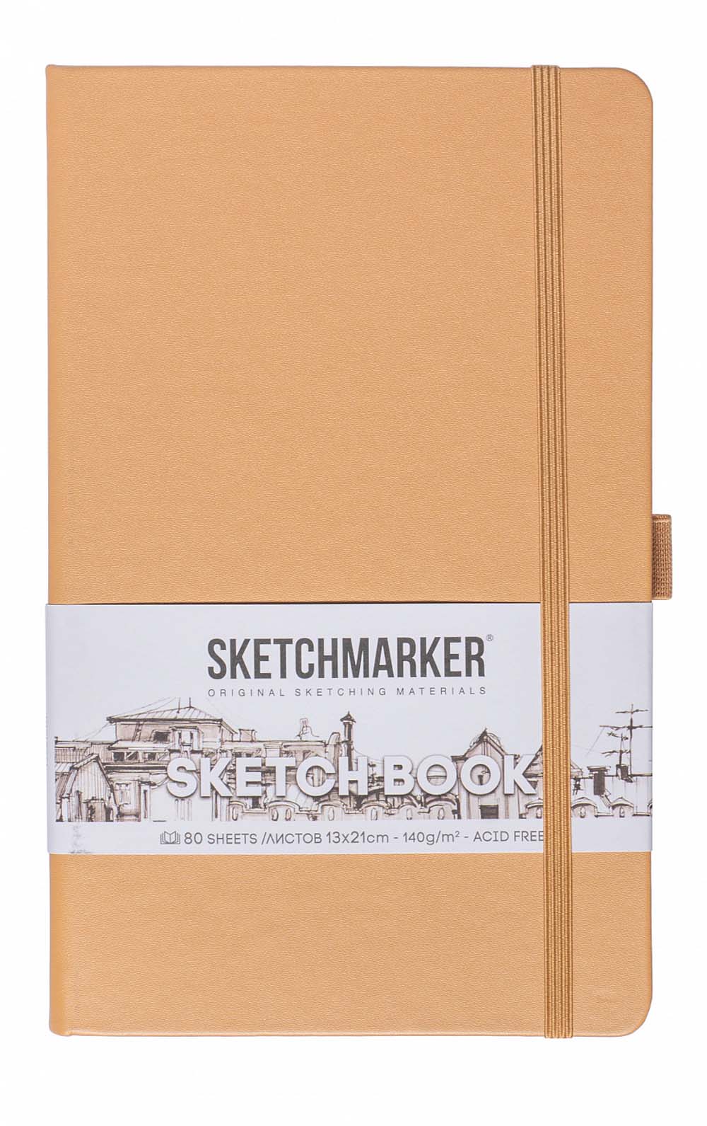 Скетчбук 13х21см 80л 140гр/м2 "sketchmarker" капучино тв.обл.