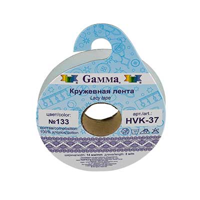 Лента кружевная "gamma" 14 ммх3 м черный