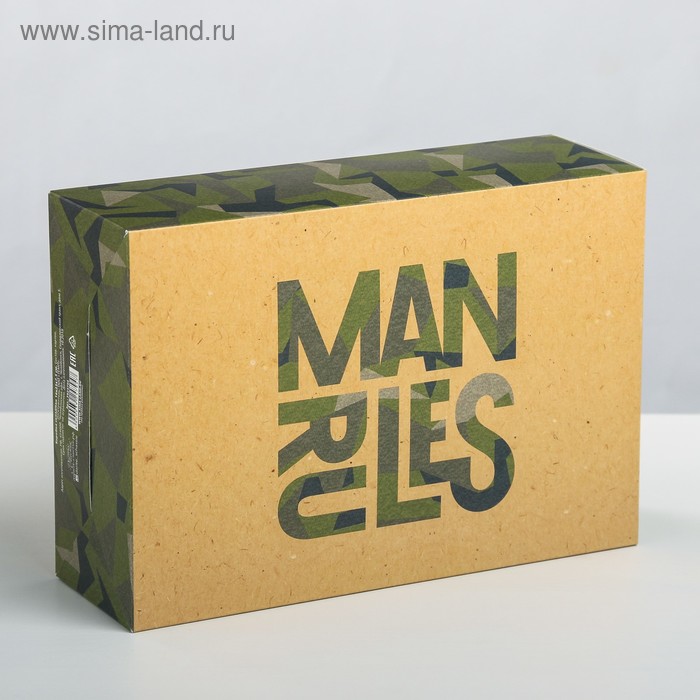 Коробка подарочная "man rules" 16х23х7,5см