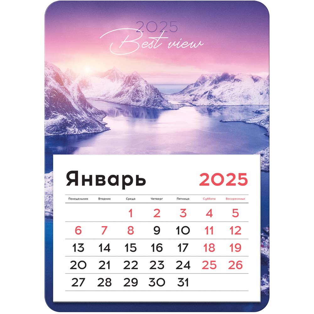 Календарь настенный 2025 130х180 "лучший вид" на магните