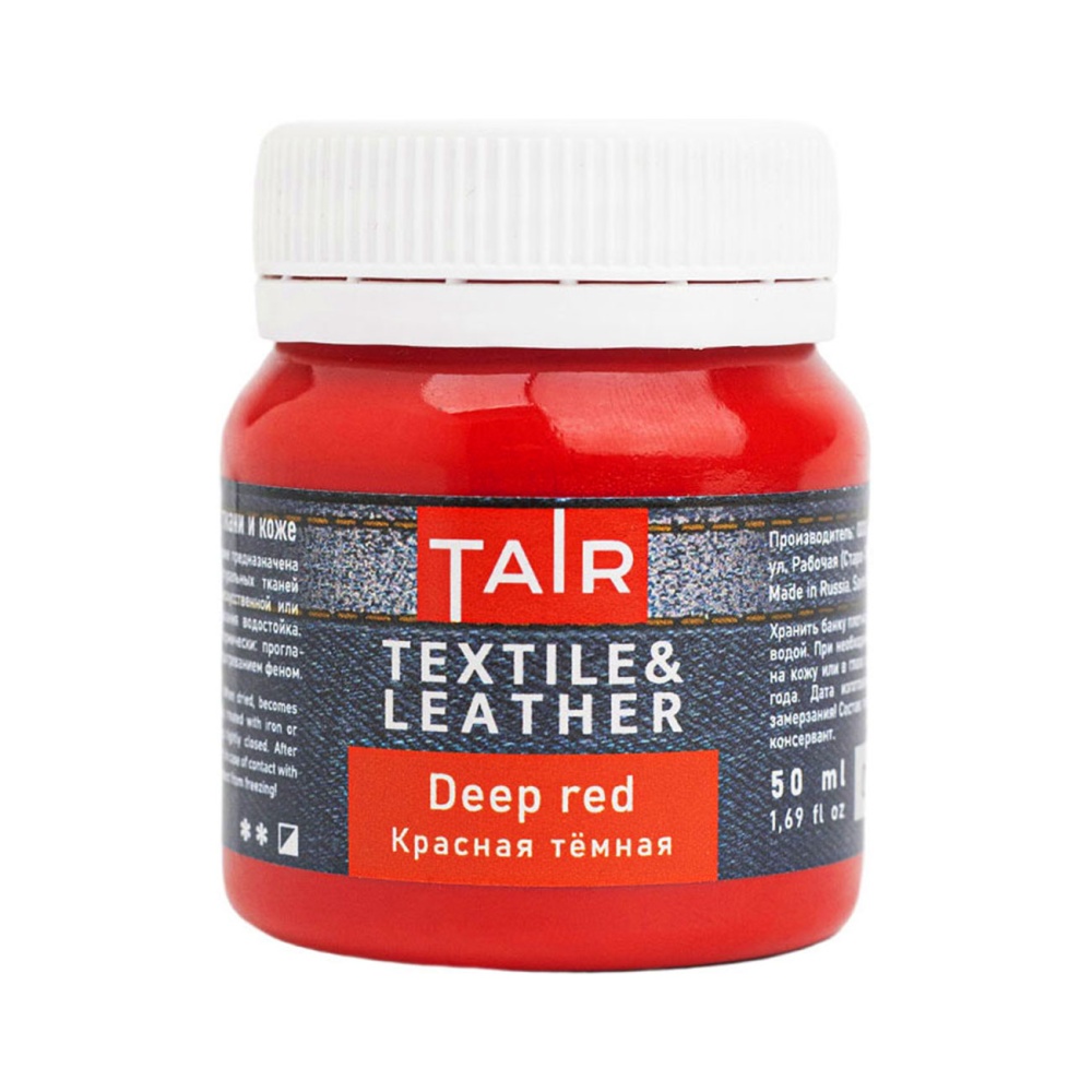 Акрил по ткани "таир" 50мл красный темный