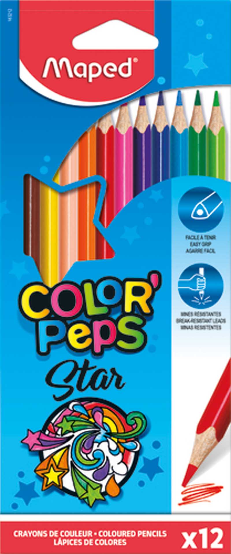 Карандаши цветные "maped "color peps" 12 цв. трехгранные