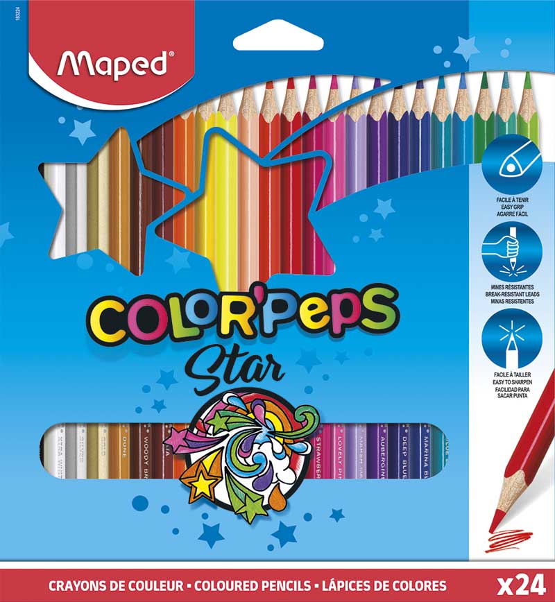 Карандаши цветные "maped "color peps " 24 цв.трехгранные