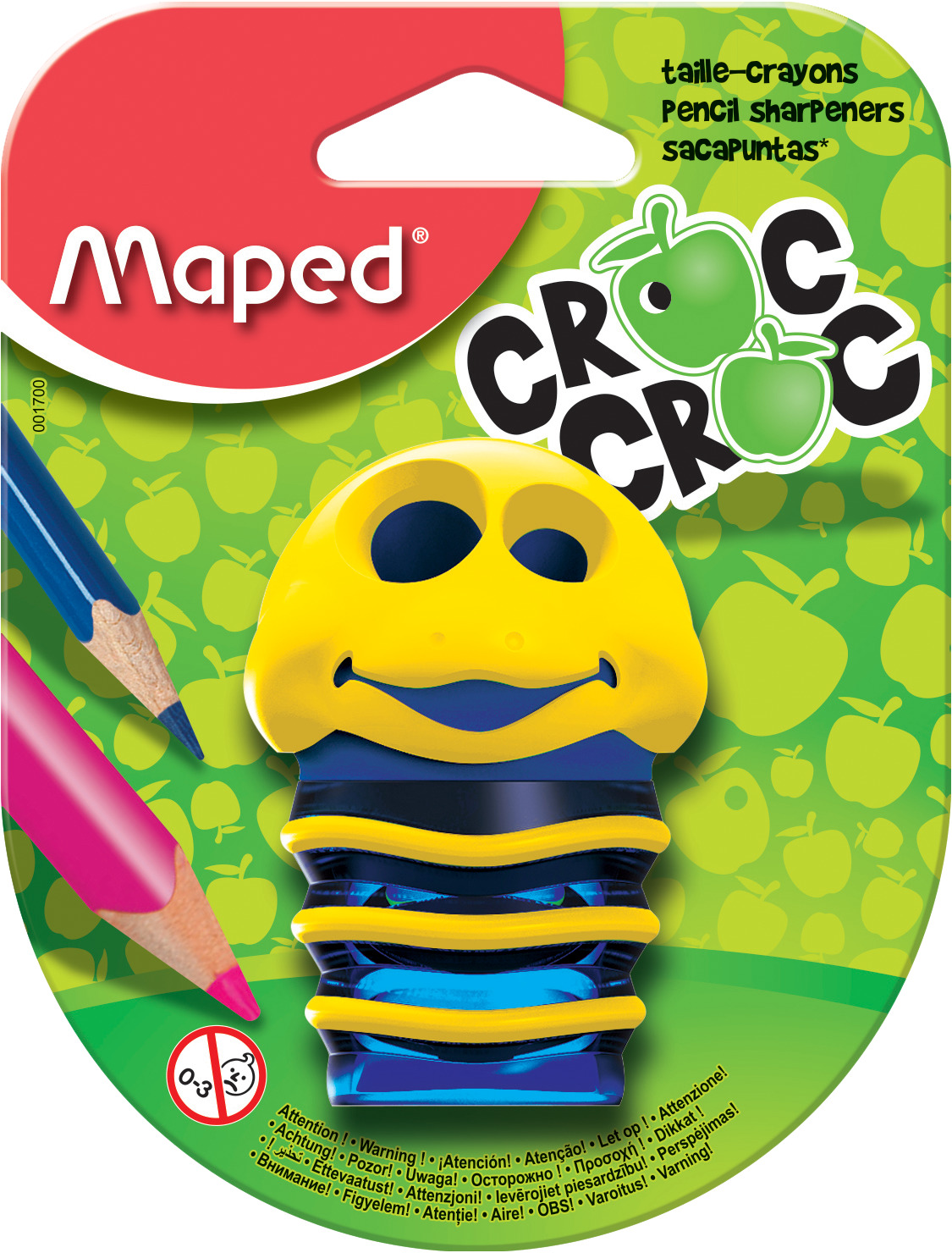 Точилка с контейнером "maped croc croc" 2 отв. с растягив. конт. асс-т