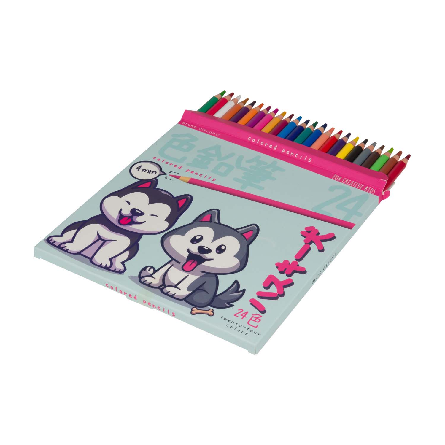 Карандаши цветные bruno visconti "kawaii animals" 24цв. пластиковые асс-т