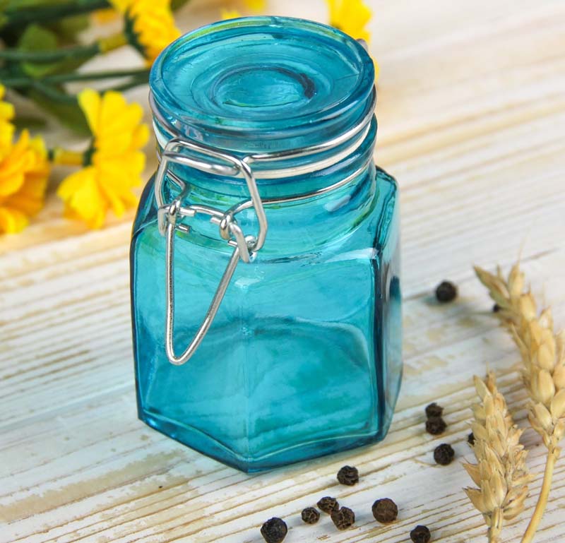 баночка 100мл "грани" с бугельным замком цвет микс Баночка 100мл "грани" с бугельным замком цвет микс