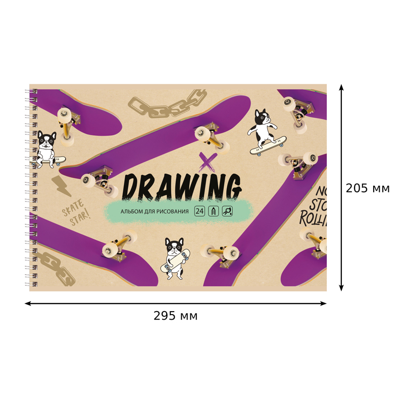 Альбом д/рис. а4 24л.гребень "drawing" (bg) асс-т