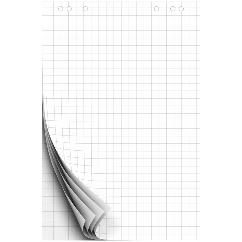 Бумага для флипчарта 675х980 мм 20 л.в клетку белая
