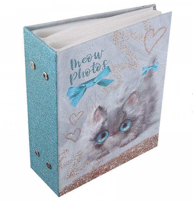 Альбом для фото на 100 ф. 10х15см "белый котёнок"