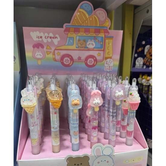 Ручка гел.авт.кокос "ice cream" синяя 0,5мм асс-т
