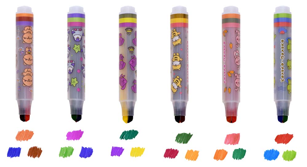 Фломастеры "каляка-маляка" 18 цв. трёхцветные