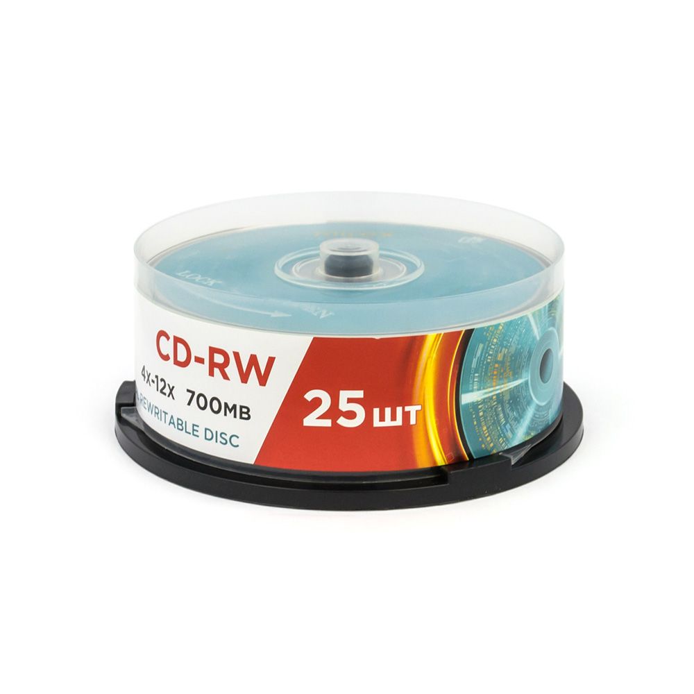 Диск cd-rw "date standart" 4x-12x cakebox 25шт.