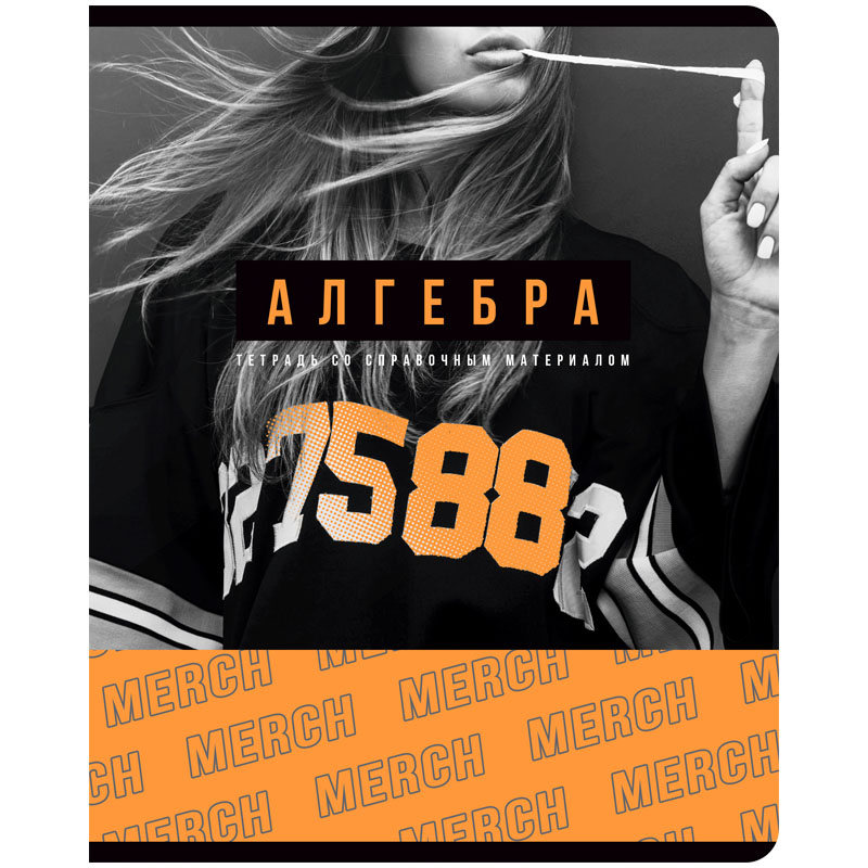 Тетрадь 48 л. "merch" алгебра (bg) неон