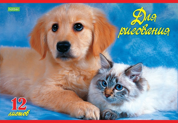 Альбом д/рис. а4 12л.скрепка "верные друзья" (hatber) оф/о,асс-т