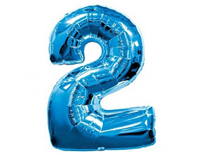 Шар возд. 40'' фольгир. "цифра 2" синий
