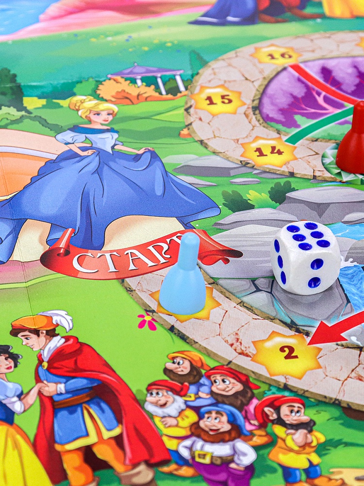 Игра ходилка "принцессы" (рыжий кот) 3+