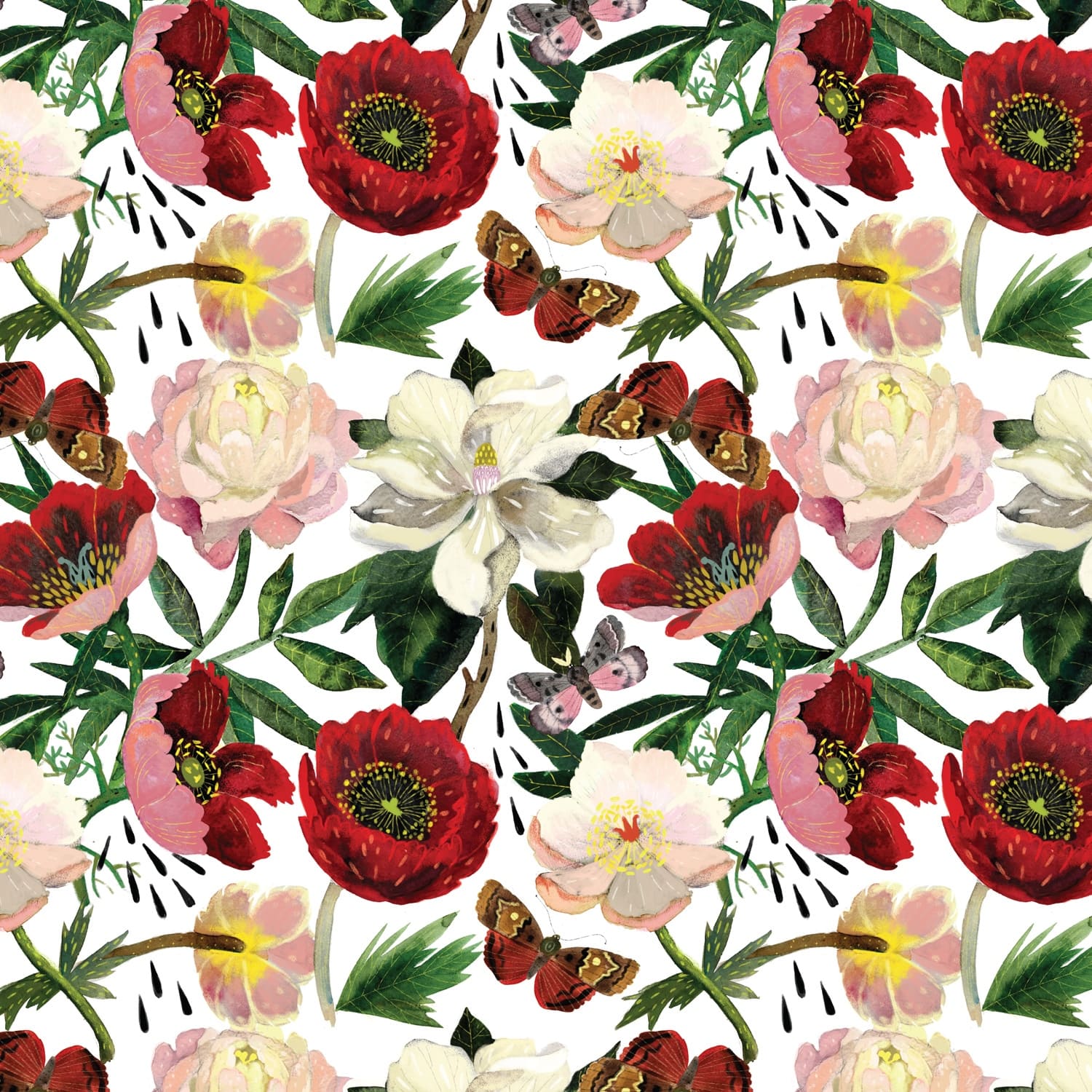 Бумага упаковочная 70х100см "flora. пионы"