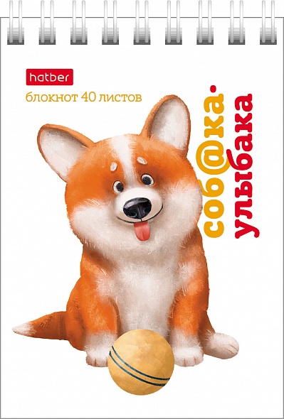 блокнот а7 гребень 40л. кл. "соб@ка-улыбака" (hatber) асс-т Блокнот а7 гребень 40л. кл. "соб@ка-улыбака" (hatber) асс-т