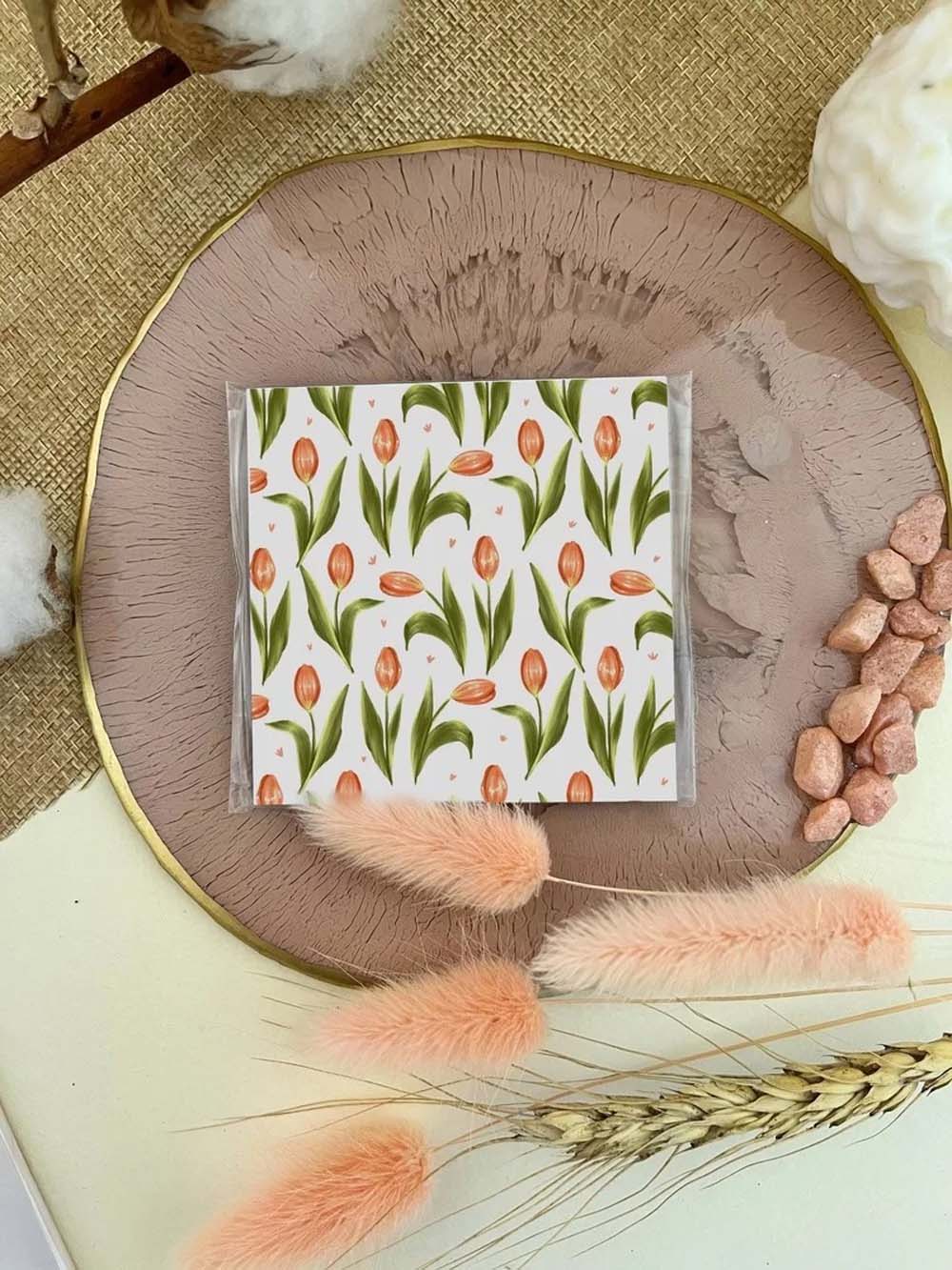 Открытка мини "тюльпаны"