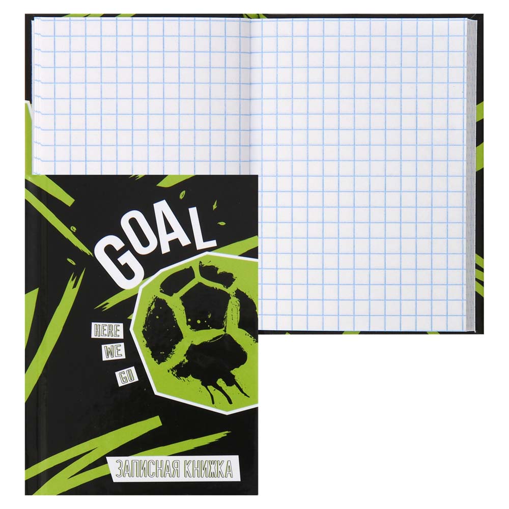 Книжка записная а7 тв.обл. 64л. кл. "goal" (кокос) глянц.лам.