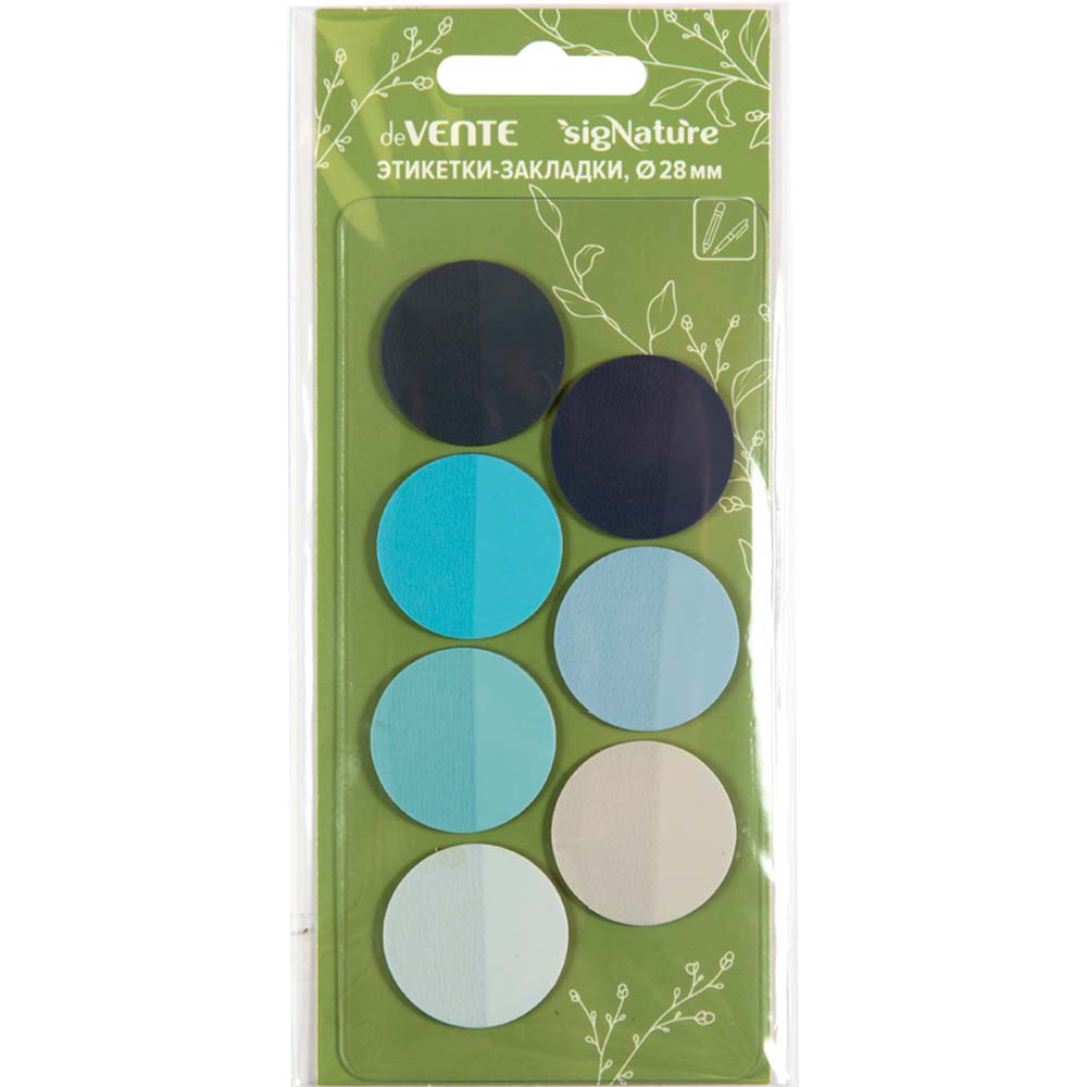 Закладки с липким краем devente "signature" 28х28мм 7цв. пастель по 20л. пластик