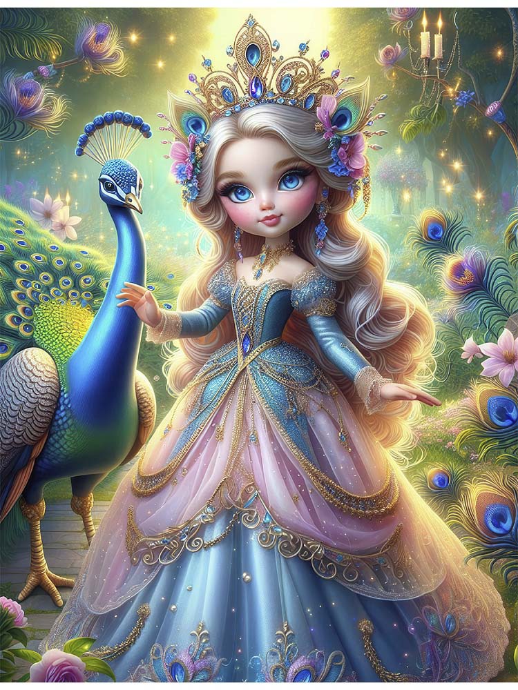 Набор д/творч. алмазная мозаика 23х30см "волшебница и павлин"