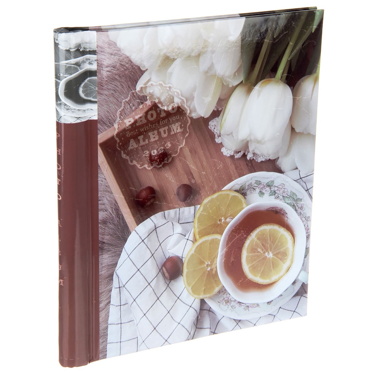 Альбом д/фото 10л. с магн.плёнкой 23х28см "белые тюльпаны"