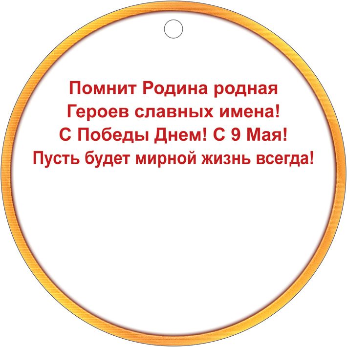 Медаль "9 мая. я помню! я горжусь!" 94х94мм