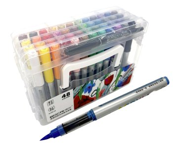 Набор маркеров акрил. bocai 48цв. кисть 1,0-5,0мм