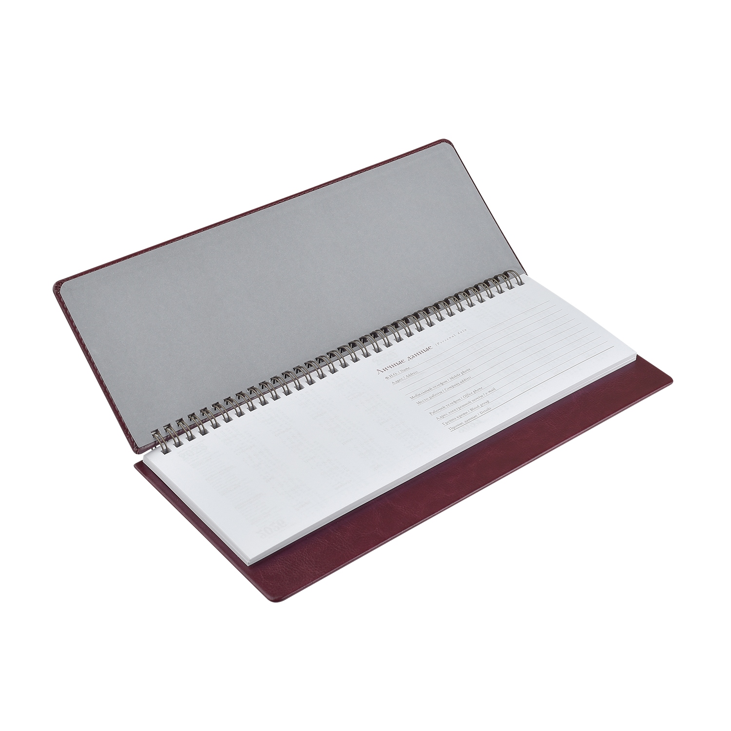 Еженедельник 2027 гребень 305х130мм bruno visconti "sidney nebraska" бордовый кож.зам.