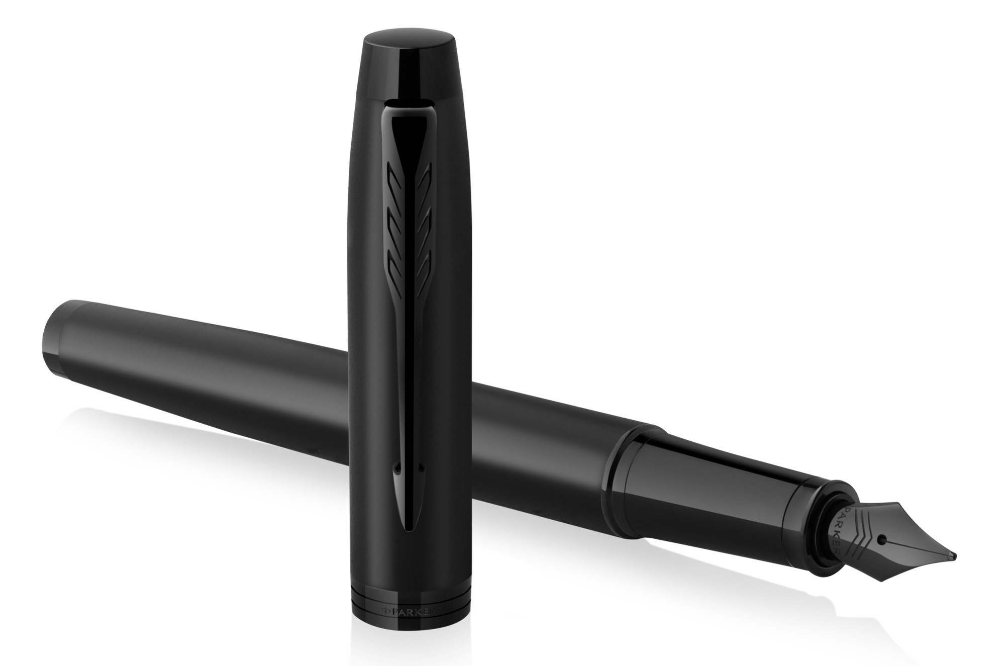 Ручка перьевая "parker im achromatic" matt black bt f