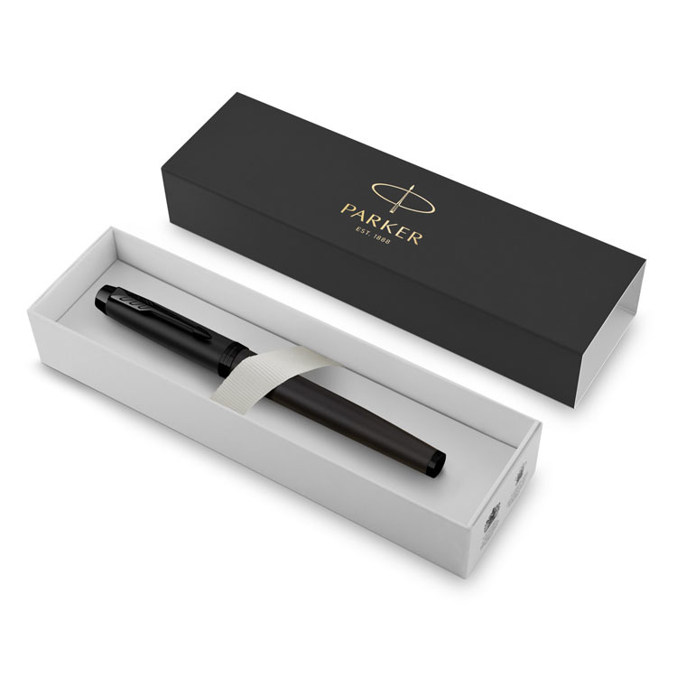 Ручка перьевая "parker im achromatic" matt black bt f