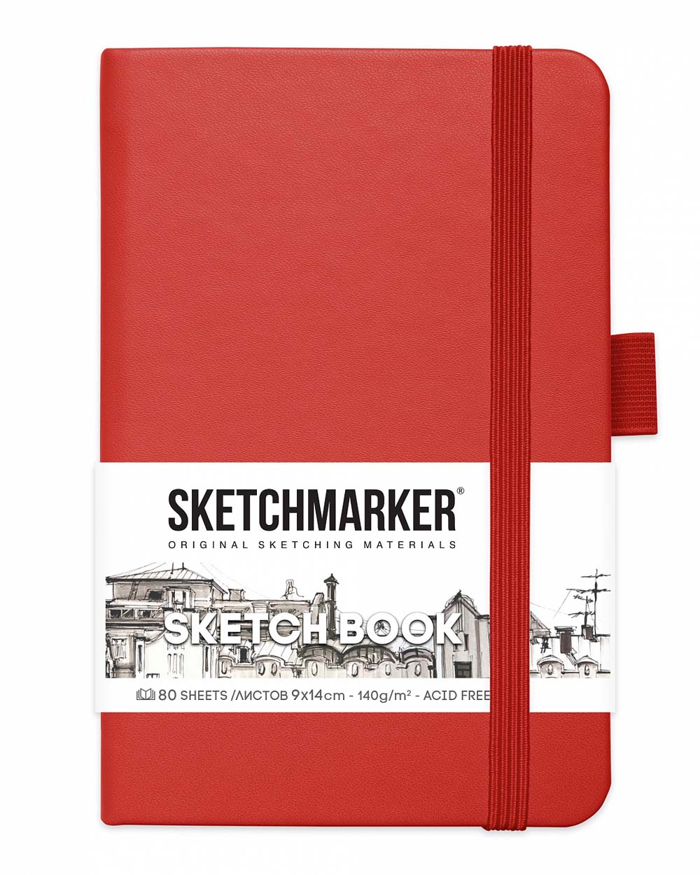 скетчбук 9х14см 80л 140гр "sketchmarker" красный тв.обл. Скетчбук 9х14см 80л 140гр "sketchmarker" красный тв.обл.