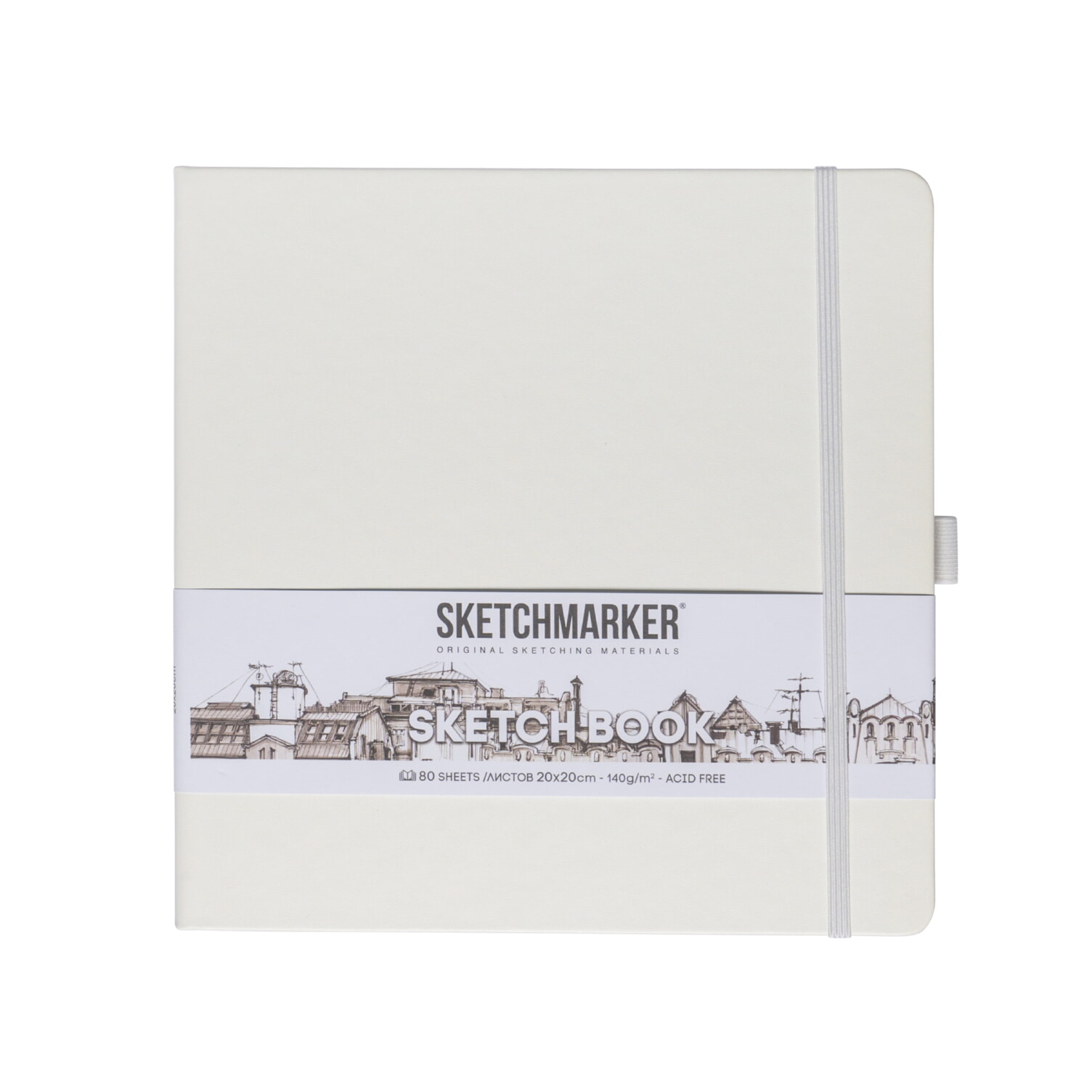 скетчбук 20х20см 80л 140гр "sketchmarker" белый тв.обл. Скетчбук 20х20см 80л 140гр "sketchmarker" белый тв.обл.