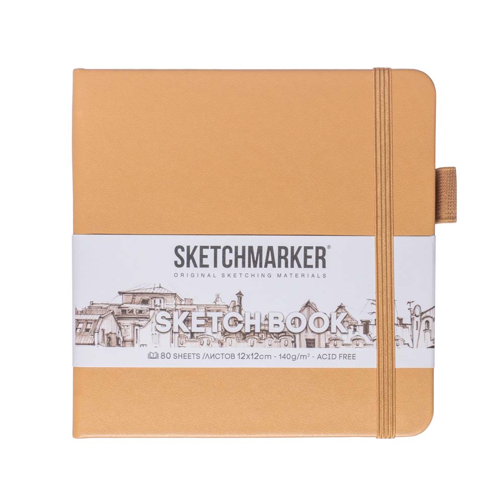 Скетчбук 12х12см 80л 140гр/м2 "sketchmarker" капучино тв.обл.