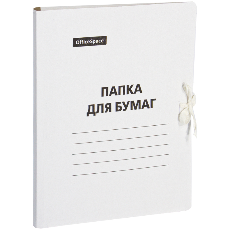 Папка картонная с завязками 380гр. 4см немелованная