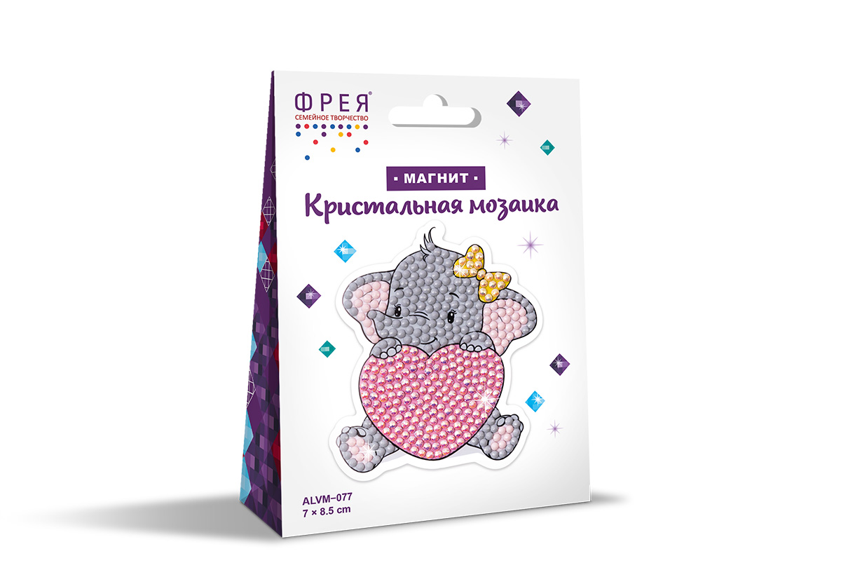 набор д/творч. алмазная мозаика магнит 7х8,5см "слоник" ("фрея") Набор д/творч. алмазная мозаика магнит 7х8,5см "слоник" ("фрея")