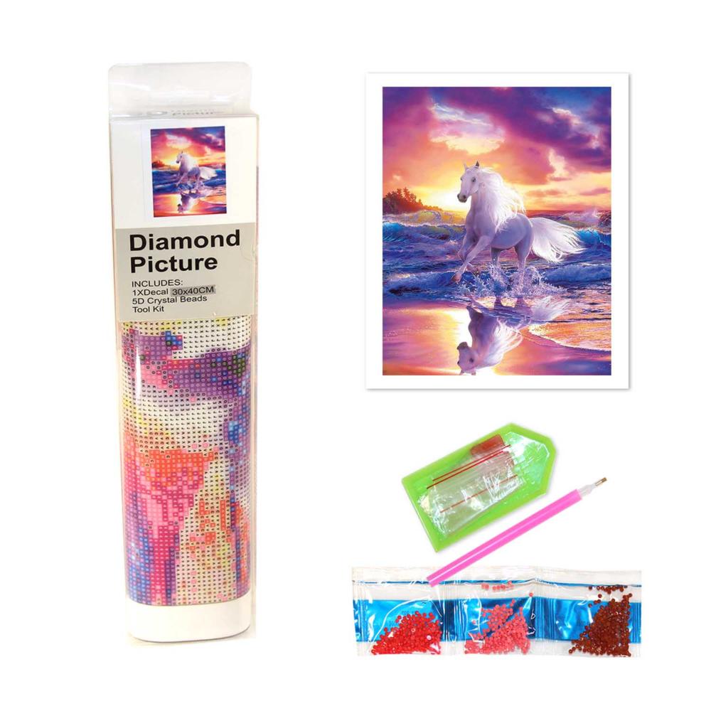 Набор д/творч. алмазная мозаика 30х40см "лошадь"