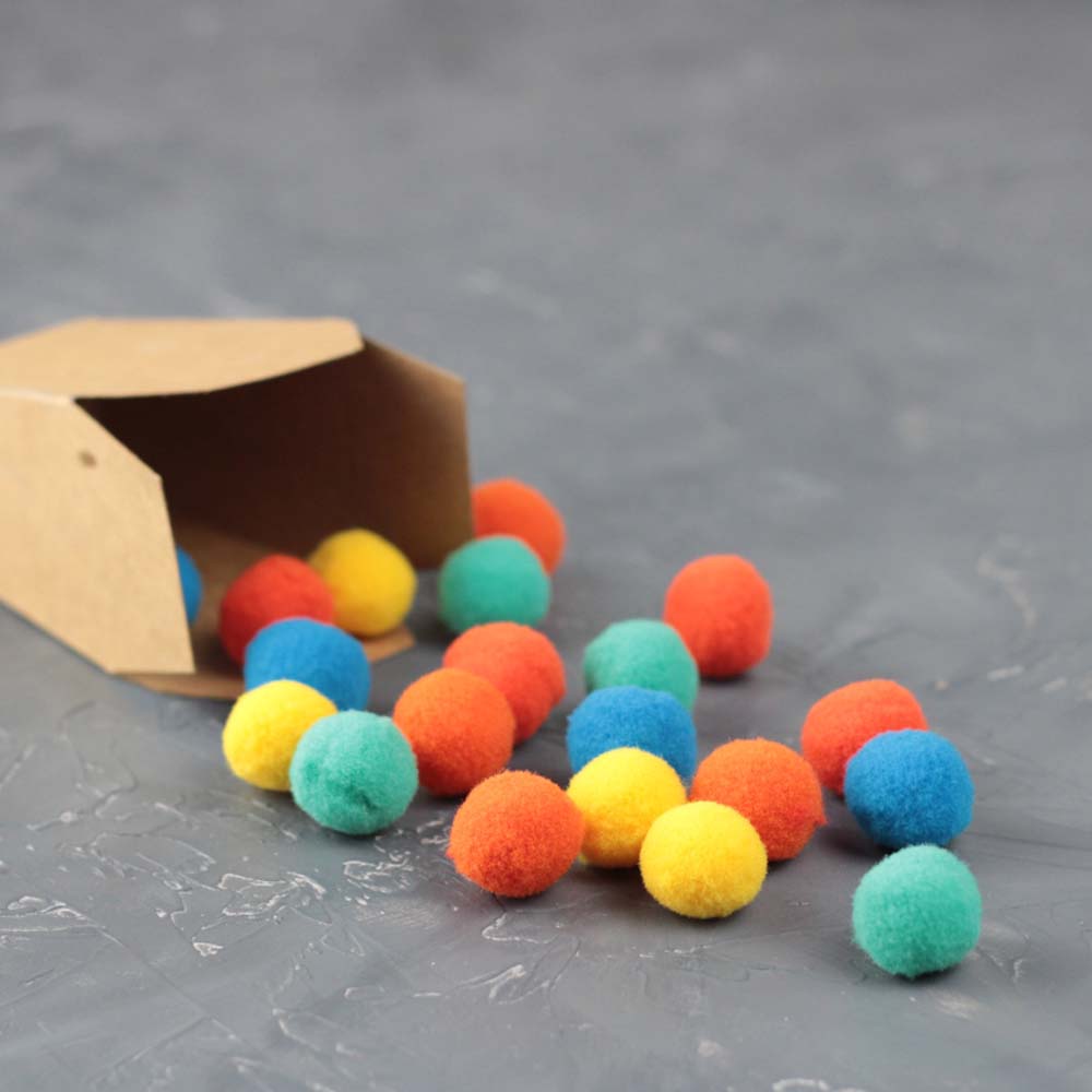 Помпоны "рукоделие" 20мм 200шт 100% п/э ассорти