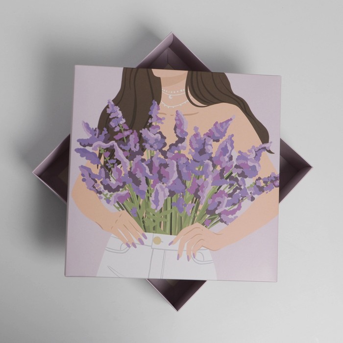 Коробка складная подарочная "лаванда" 26х26х8см