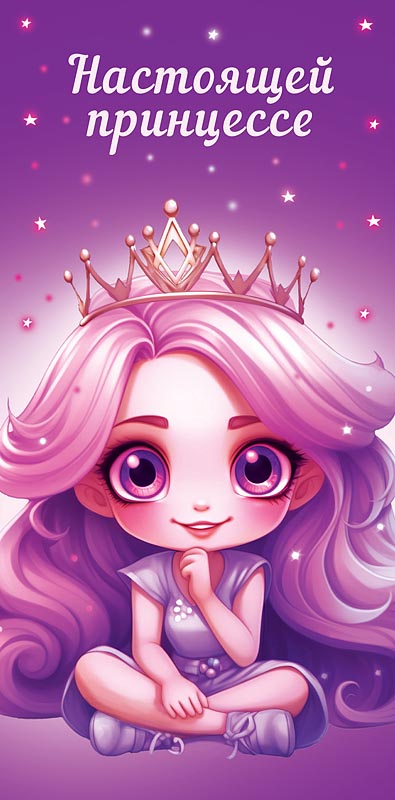 конверт для денег "настоящей принцессе!" лак текст Конверт для денег "настоящей принцессе!" лак текст