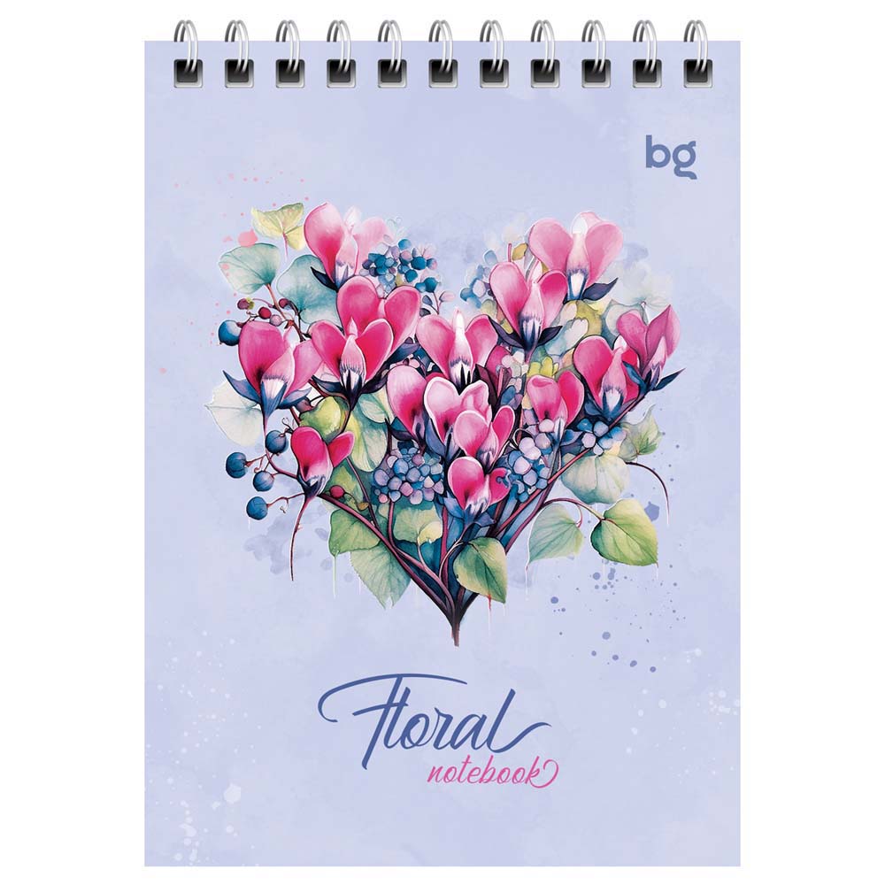 Блокнот а6 гребень 40л. кл. "floral notebok" (bg) асс-т