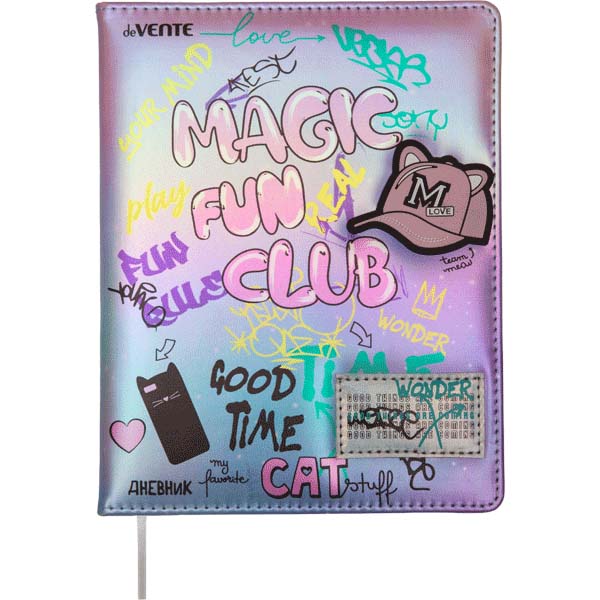 Дневник универс. тв.обл. "magic club" (devente) кож.зам.,аппликация