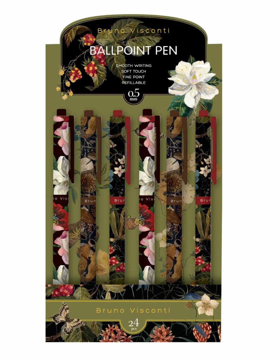 ручка шар. авт. bruno visconti "artclick. flora. black night" 0,5мм синяя Ручка шар. авт. bruno visconti "artclick. flora. black night" 0,5мм синяя