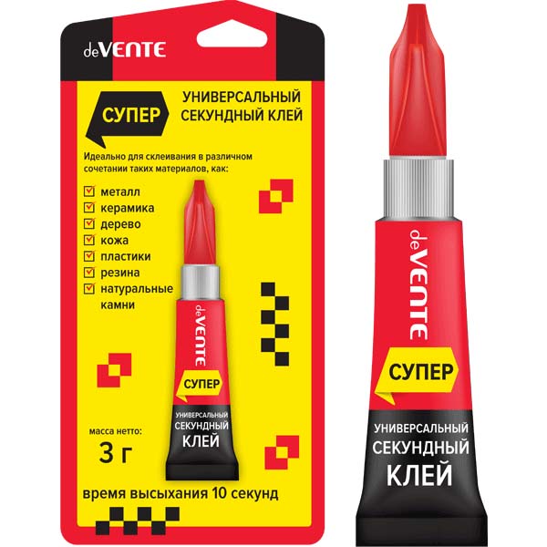 Клей секунд. унив. devente "super glue" 3г