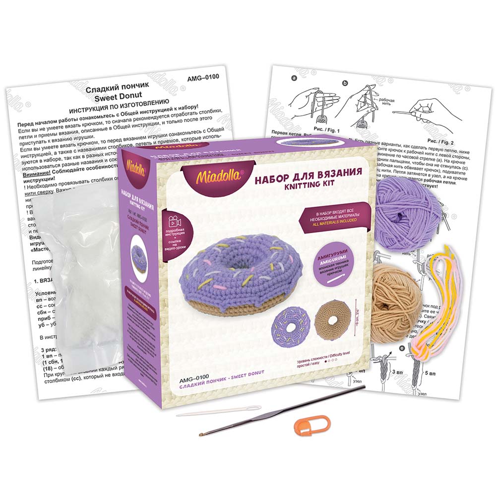 набор для вязания игр. miadolla "сладкий пончик" Набор для вязания игр. miadolla "сладкий пончик"