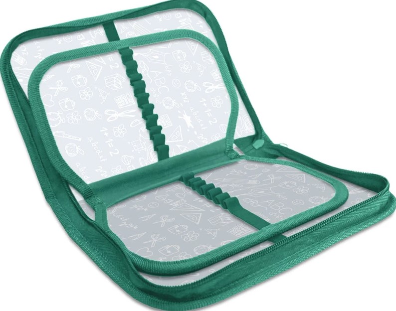 Пенал на молнии большой lamark "мой милый котик" 210х140х40мм ткань (2 откид.планки)