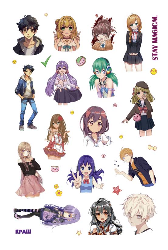 Альбом с наклейками "anime stars" мятный