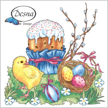 Салфетки бум. 240х240мм 40 шт. 1-сл. "пасха"