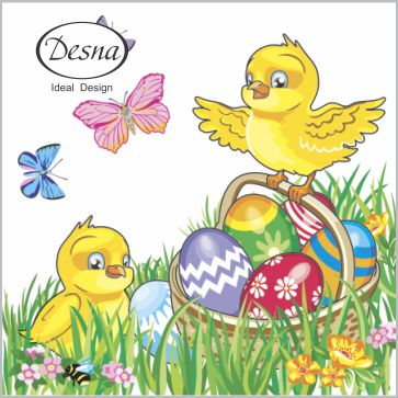 Салфетки бум. 240х240мм 40 шт. 1-сл. "цыплята"